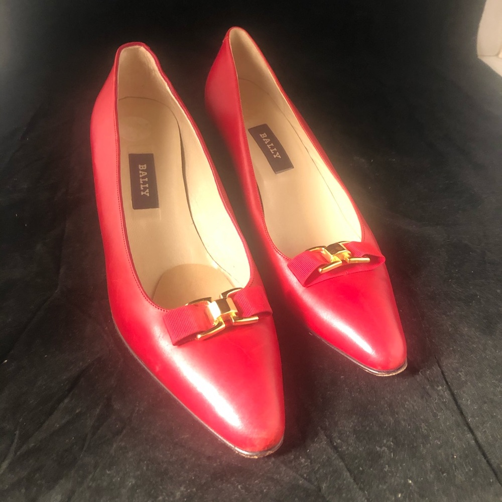 Red Bally Pumps Heels Size 8 1/2